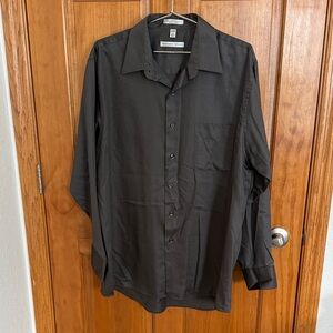 Men’s Classic grey Button-Up Dress Shirt XL 17 34/35